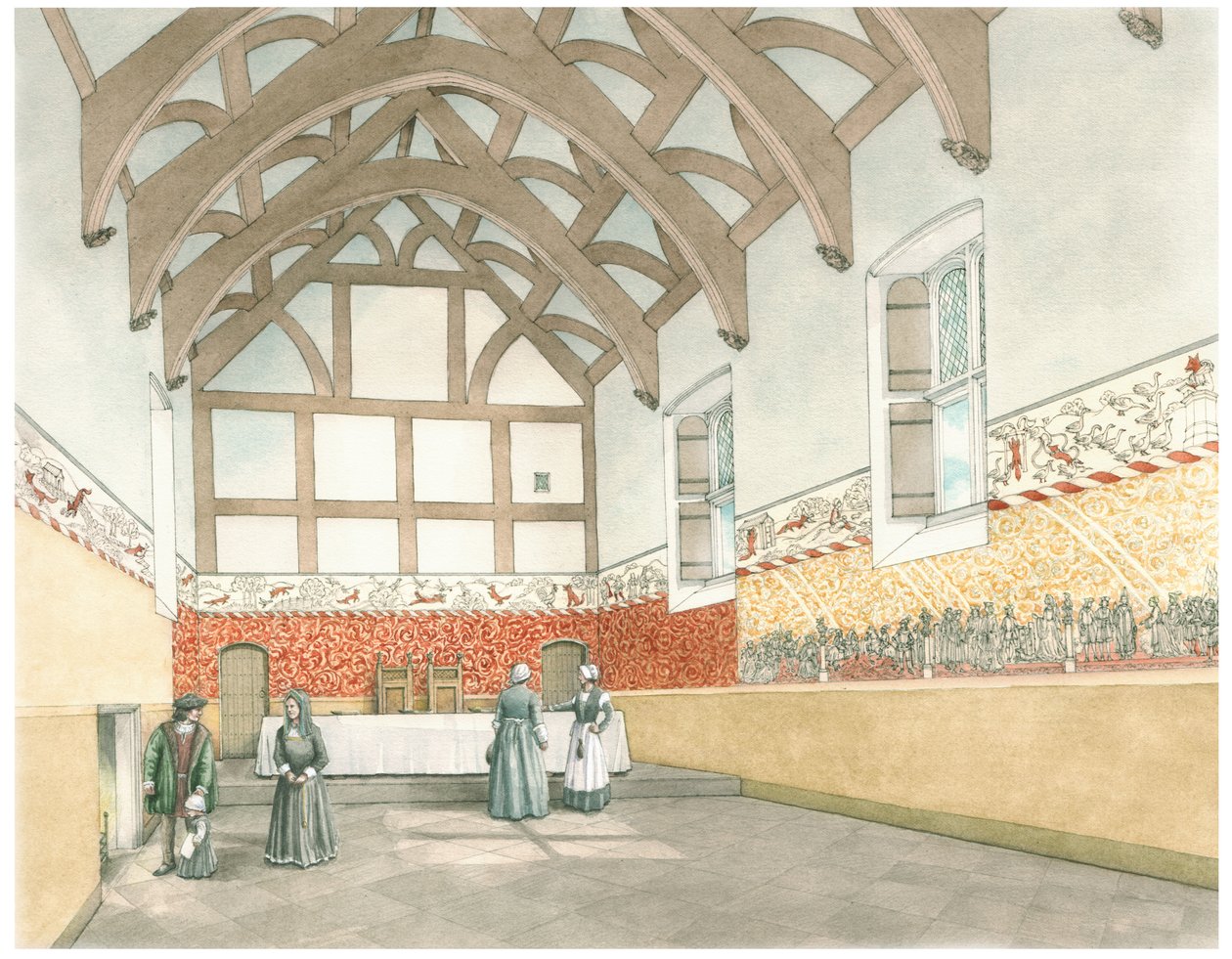 De Grote Zaal van Cothay Manor, nabij Wellington, Somerset door Stephen Conlin