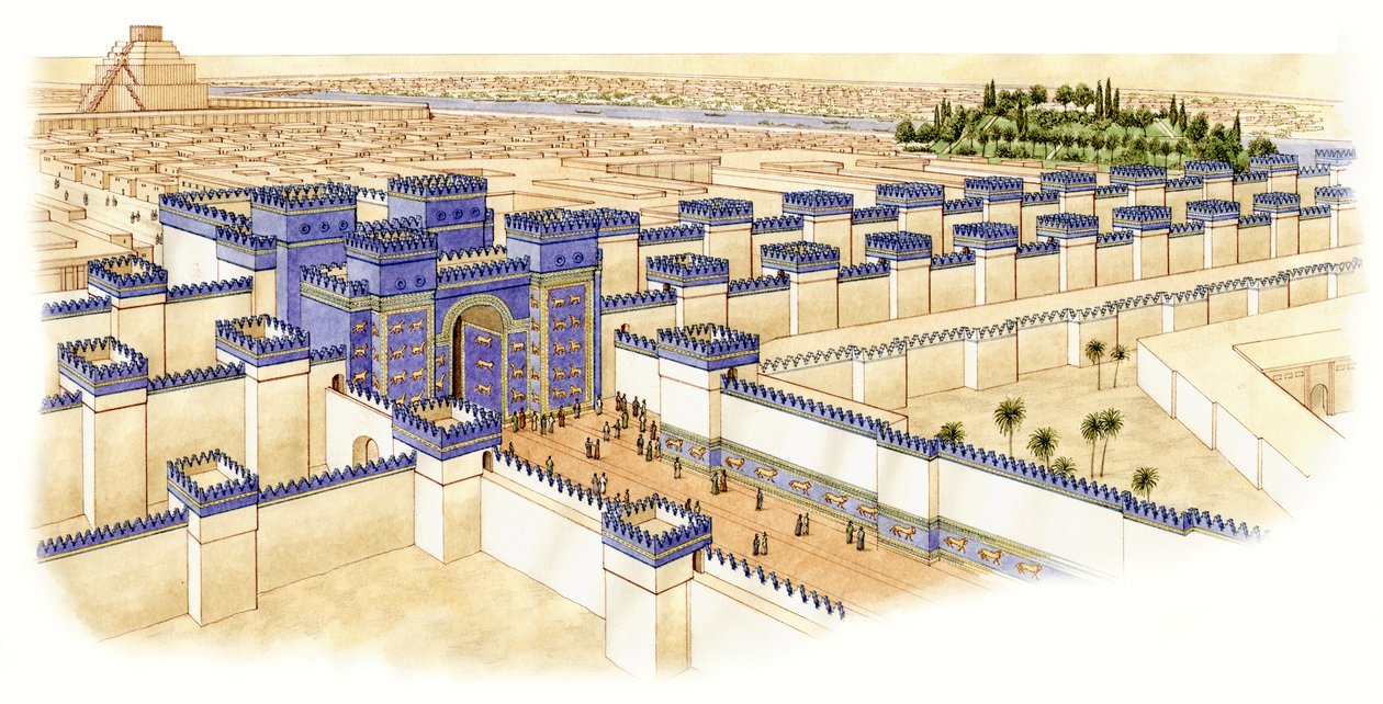 De Ishtarpoort, Babylon, c.-560--10 door Stephen Conlin