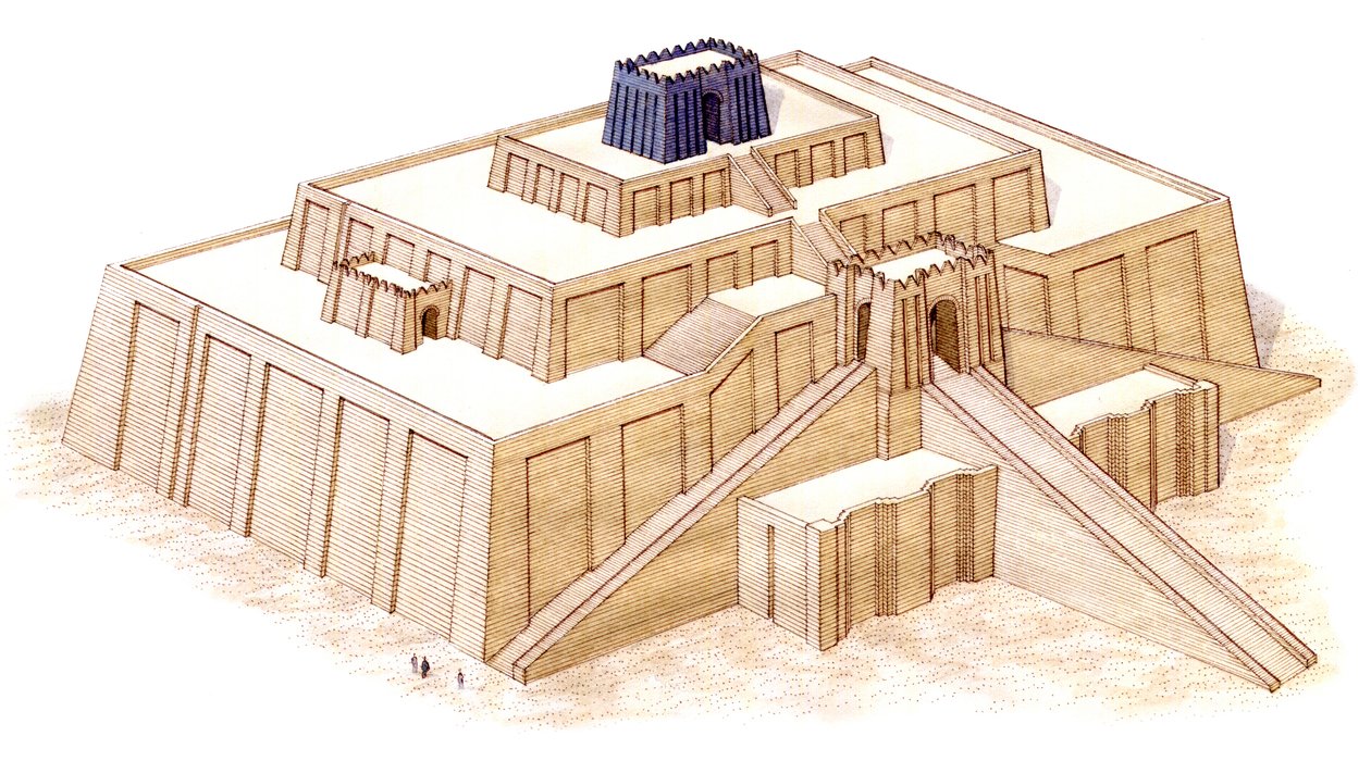 De Ziggurat van Ur, vermoedelijke restauratie uit de 6e eeuw v.Chr. door Stephen Conlin