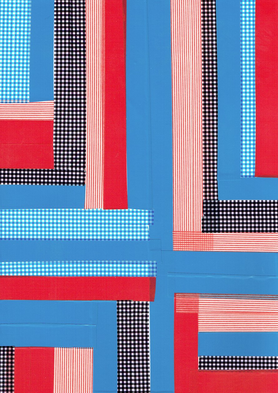 Criss cross II, 2017 (tape op papier) door Stephen Dow