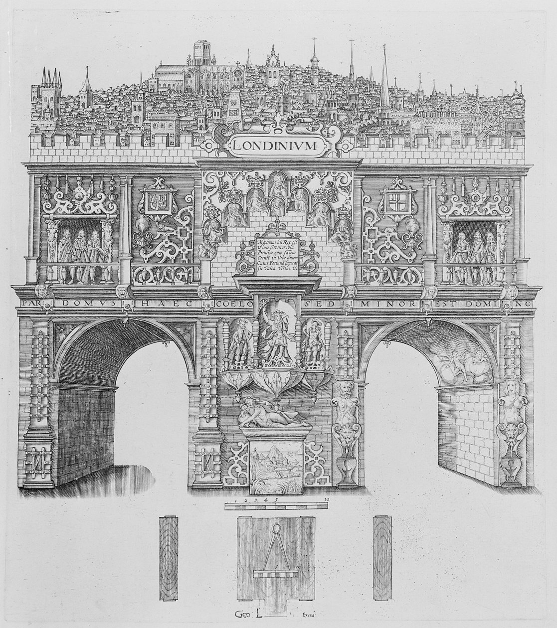 Een Triomfboog, gegraveerd door William Kip, 1604 door Stephen Harrison