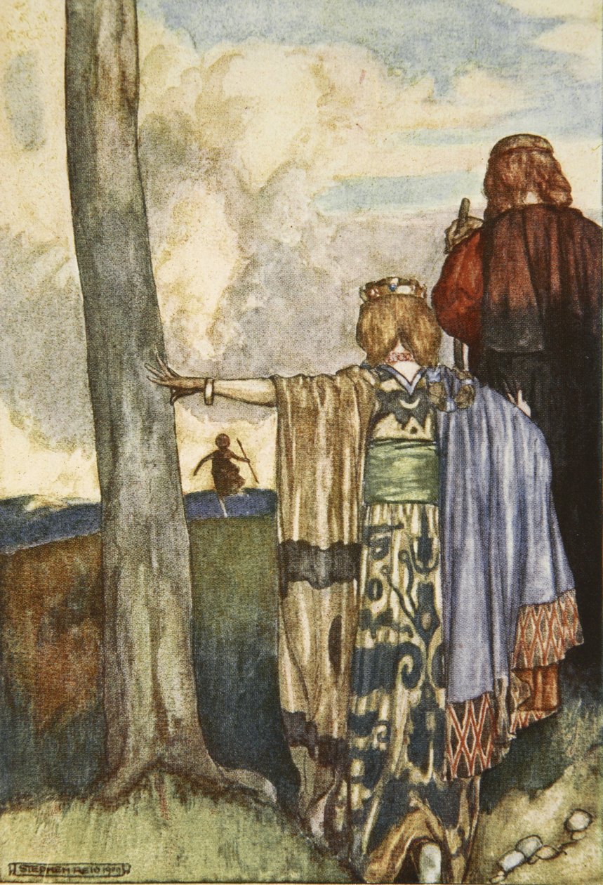 Koningin Maeve ontmoet Cuchulain, illustratie uit 