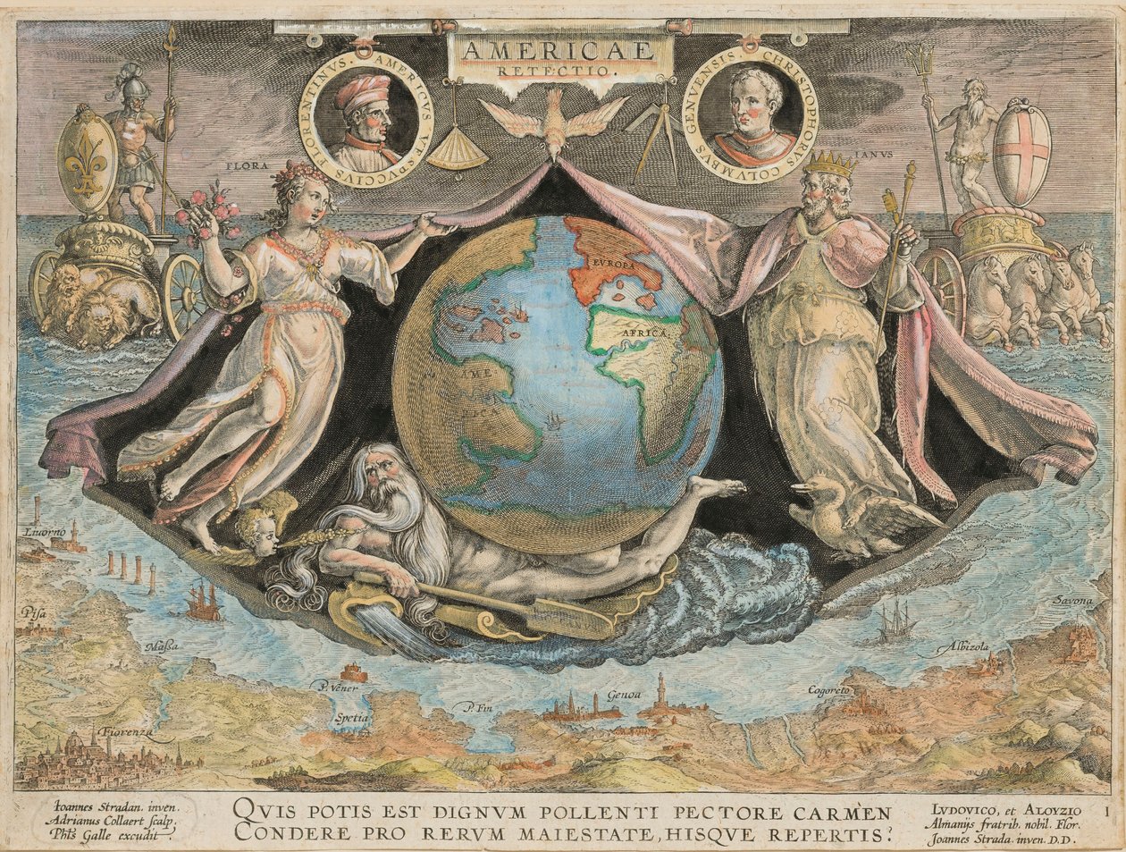 Americae Retectio, 1591 door Stradanus