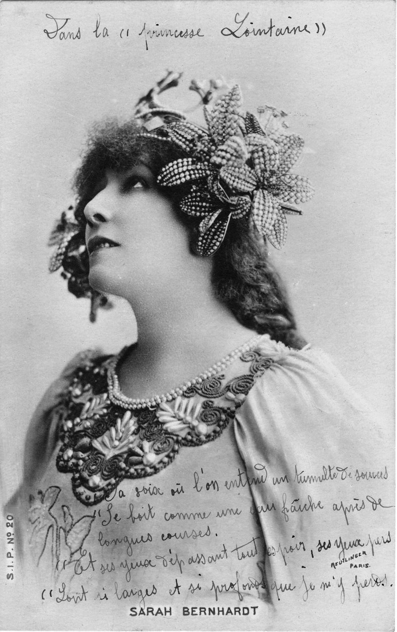 Henriette Rosine Bernard alias Sarah Bernhardt in de rol van 