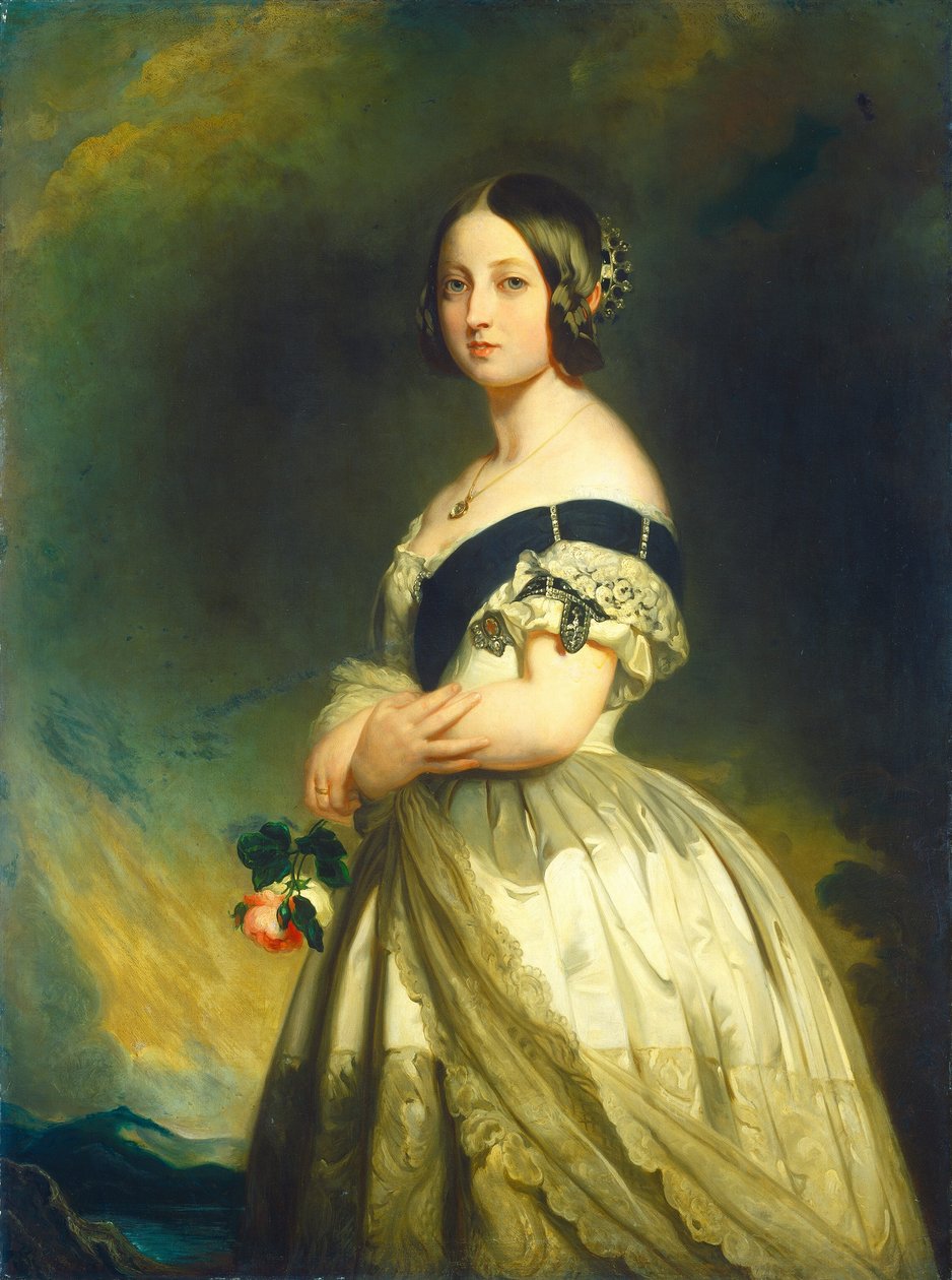 Koningin Victoria, ca. 1843 door Studio of Franz Xaver Winterhalter