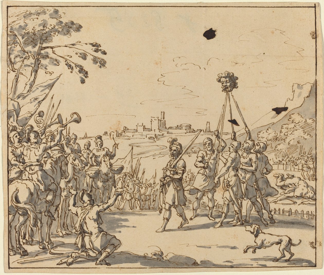 De triomf van David door Style of Jan Luyken