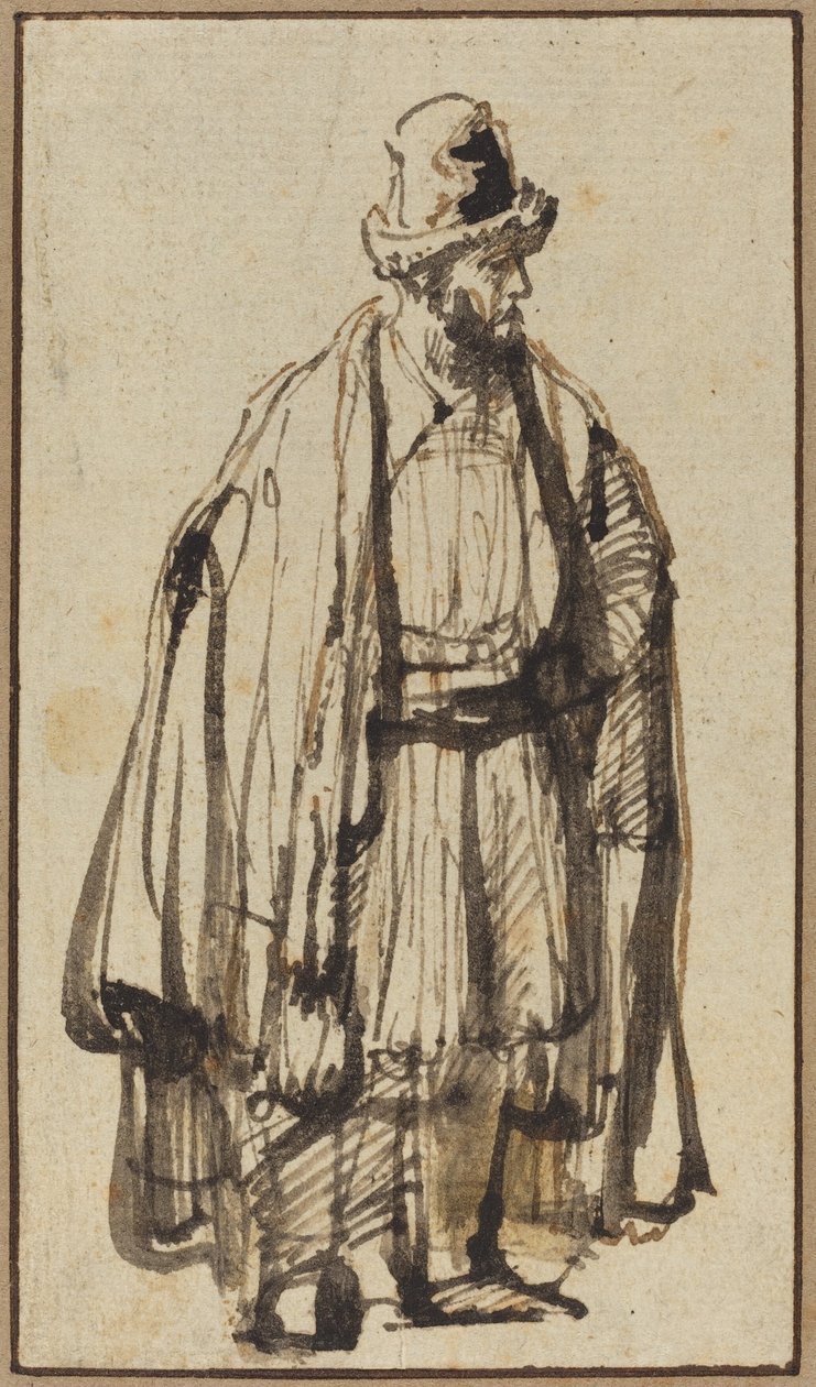 Een oosterling door Style of Rembrandt van Rijn