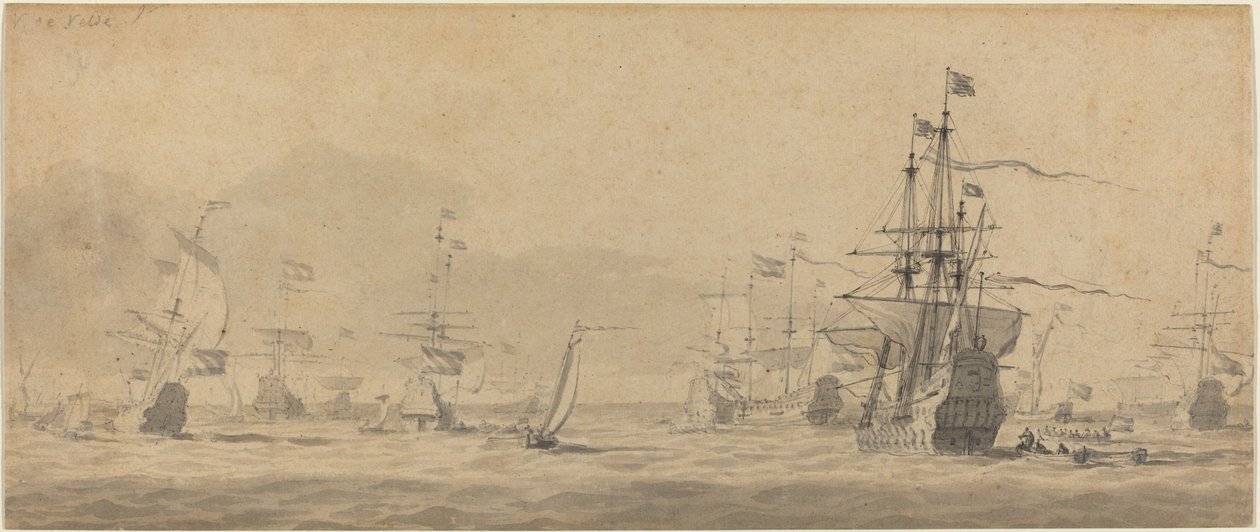 Marine door Style of Willem van de Velde the Younger