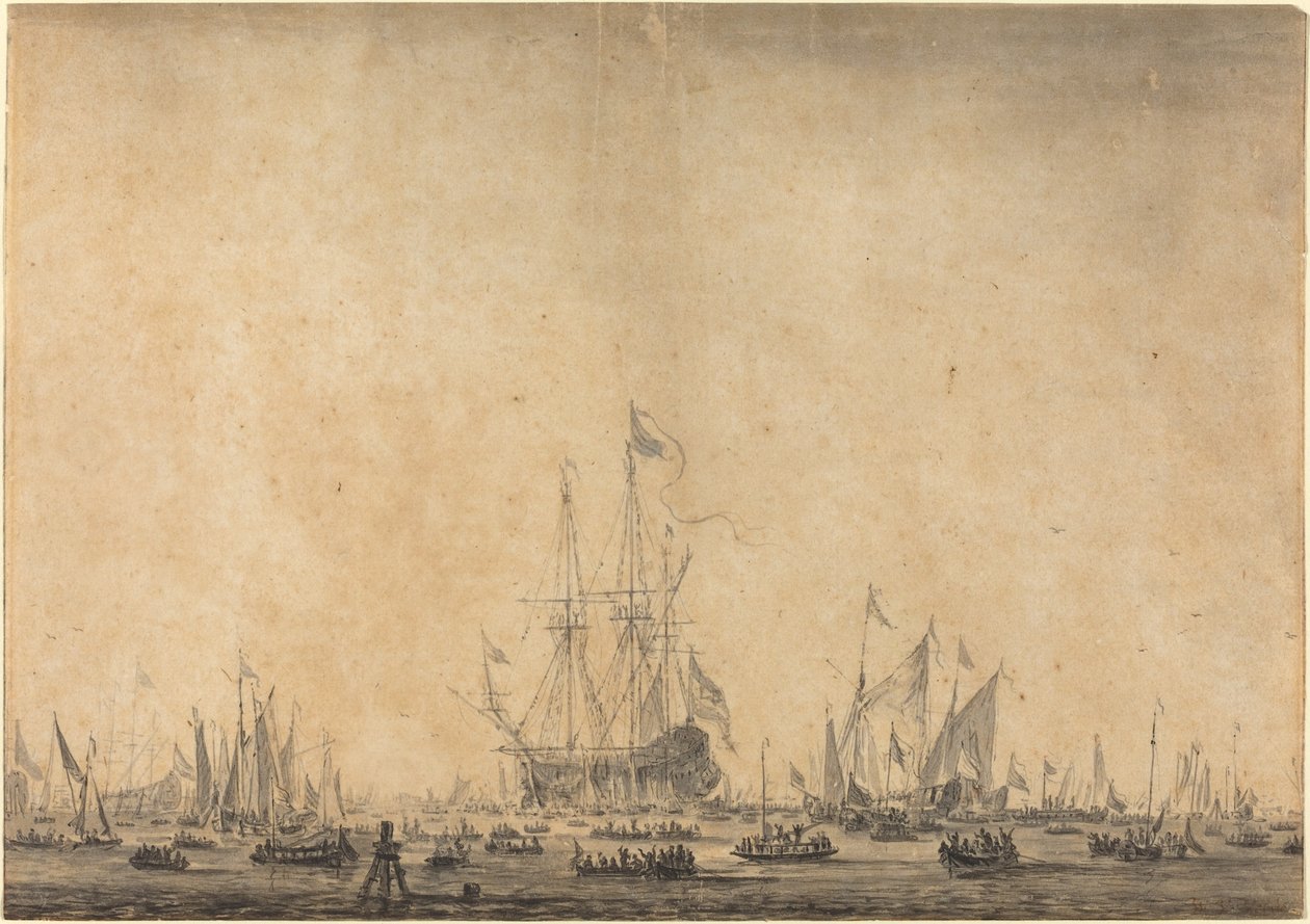 Marine door Style of Willem van de Velde the Younger