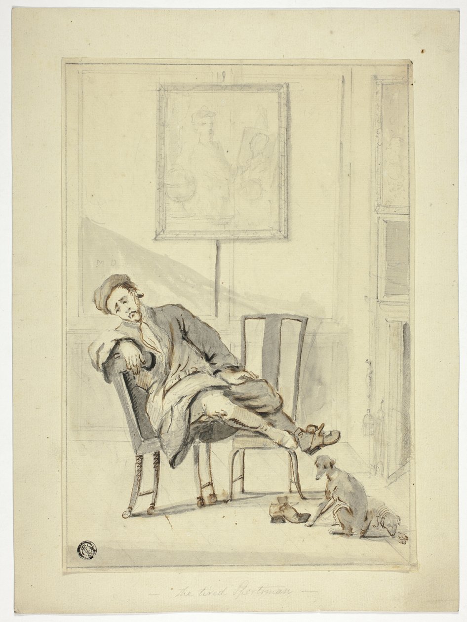 De vermoeide sporter door Style of William Hogarth