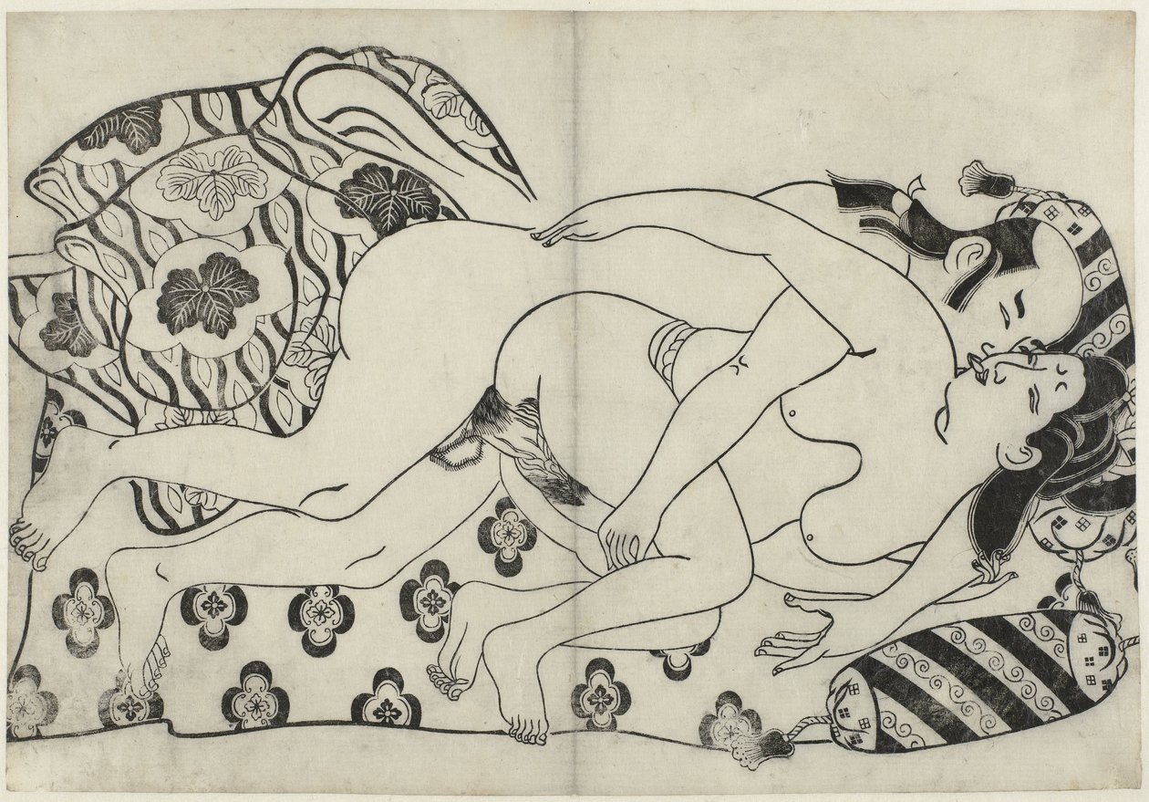 Erotische voorstelling door Sugimura Jihei (attributed to)