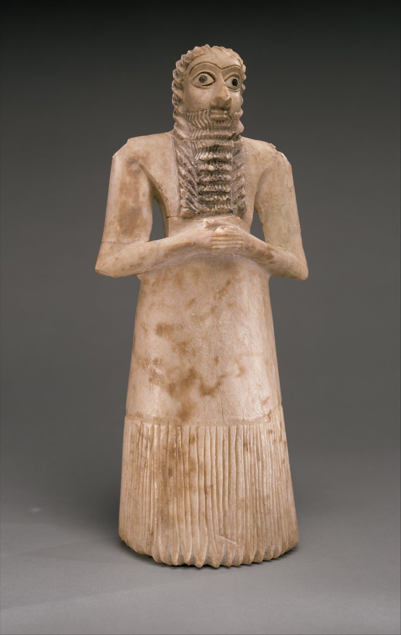 Staande Mannelijke Aanbidder, Vroeg-Dynastiek, c.2900-2600 v.Chr. door Sumerian