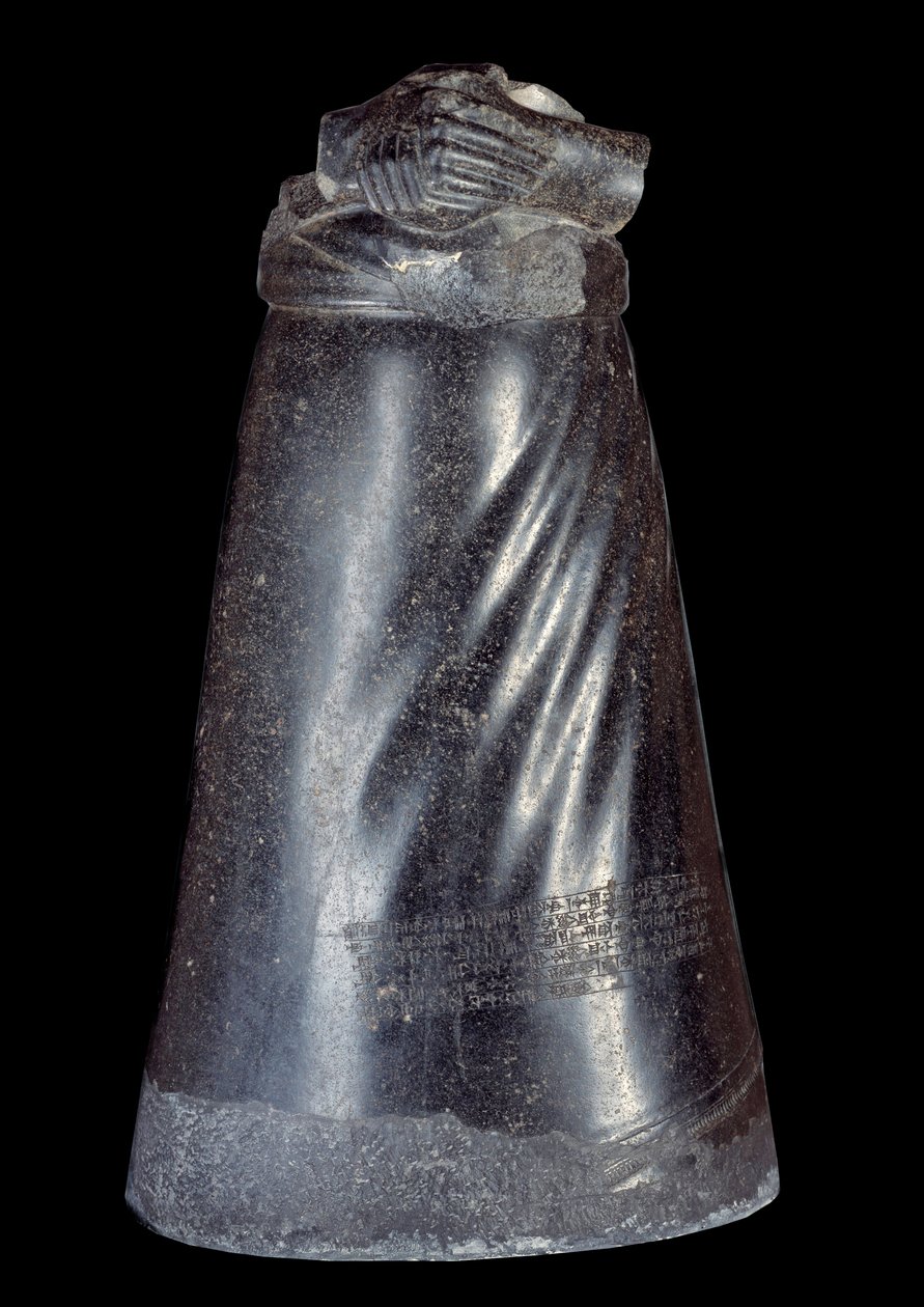 Mesopotamië: onderste helft van het diorietbeeld van Manishtusu door Sumerian Mesopotamian School