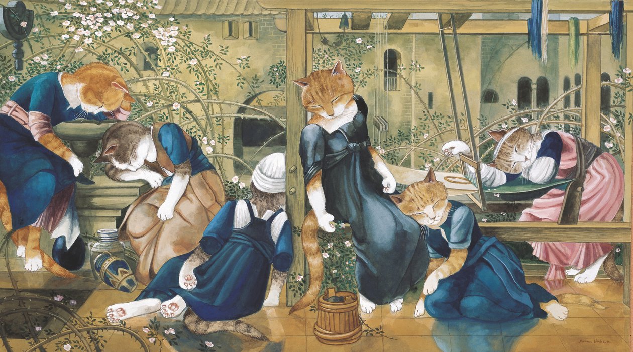 Illustratie uit Cats Galore! A Compendium of Cultured Cats door Susan Herbert
