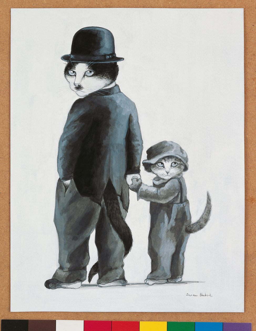 Illustratie uit Cats Galore! A Compendium of Cultured Cats (pub. 2015) door Susan Herbert
