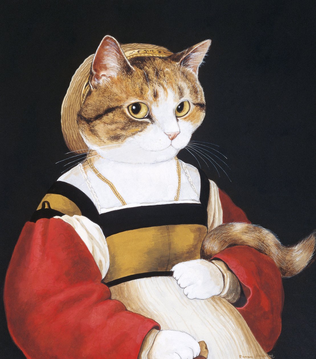 Illustratie uit Cats Galore! A Compendium of Cultured Cats (pub. 2015) door Susan Herbert