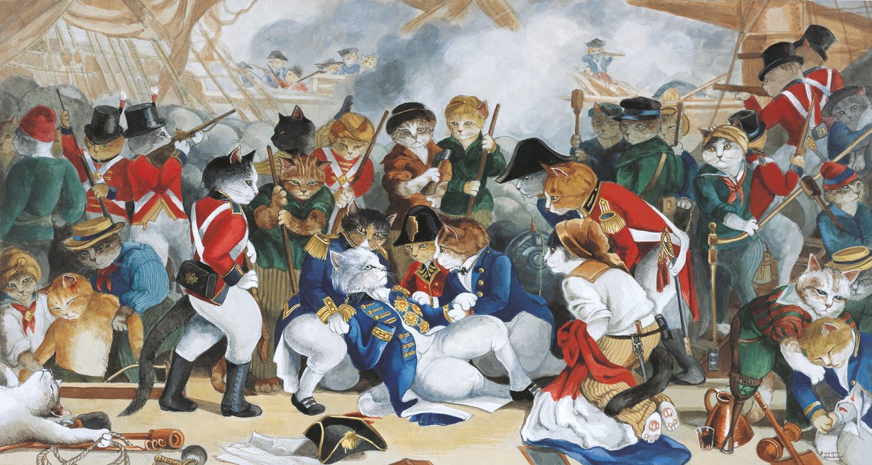 Illustratie uit Cats Galore! A Compendium of Cultured Cats (pub. 2015) door Susan Herbert