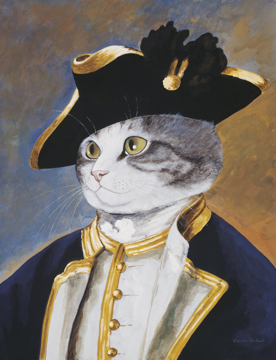 Illustratie uit Cats Galore! A Compendium of Cultured Cats (pub. 2015) door Susan Herbert