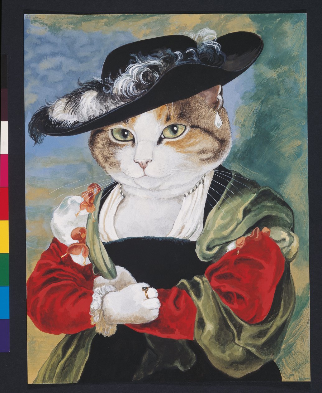 Illustratie uit Cats Galore! A Compendium of Cultured Cats (pub. 2015) door Susan Herbert