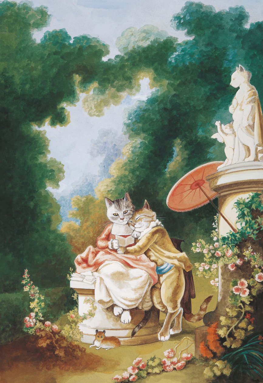 Illustratie uit Cats Galore! A Compendium of Cultured Cats door Susan Herbert