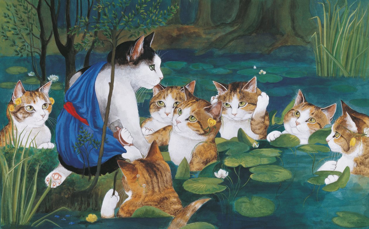 Illustratie uit Cats Galore! A Compendium of Cultured Cats door Susan Herbert