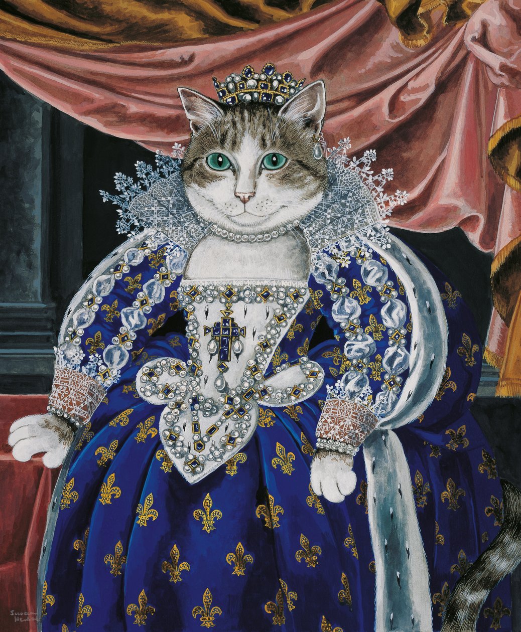 Illustratie uit Cats Galore! A Compendium of Cultured Cats door Susan Herbert