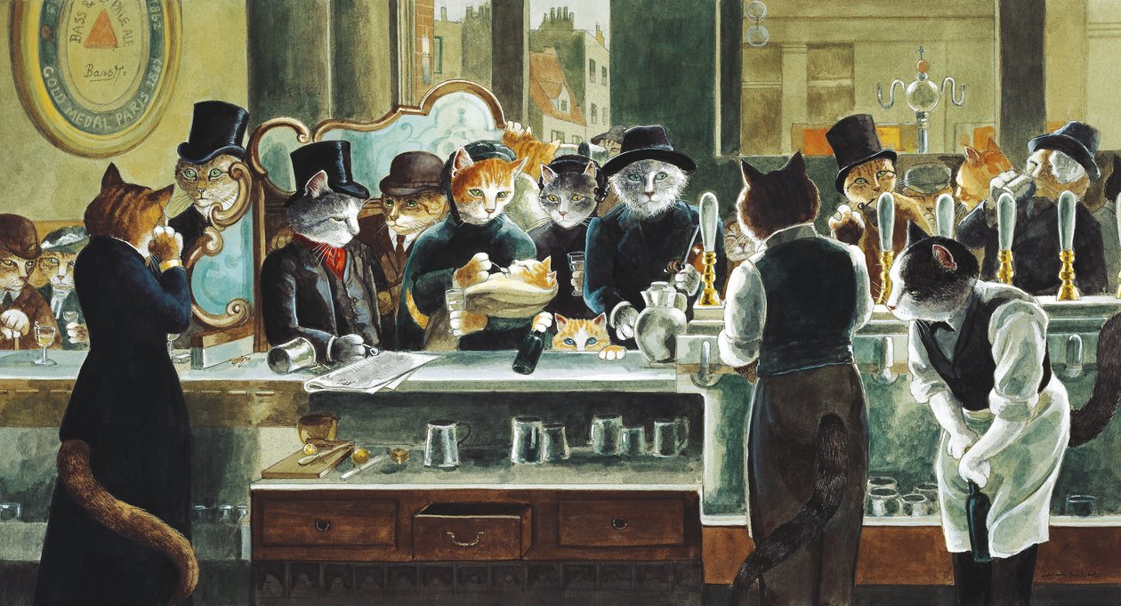 Illustratie uit Cats Galore! A Compendium of Cultured Cats door Susan Herbert