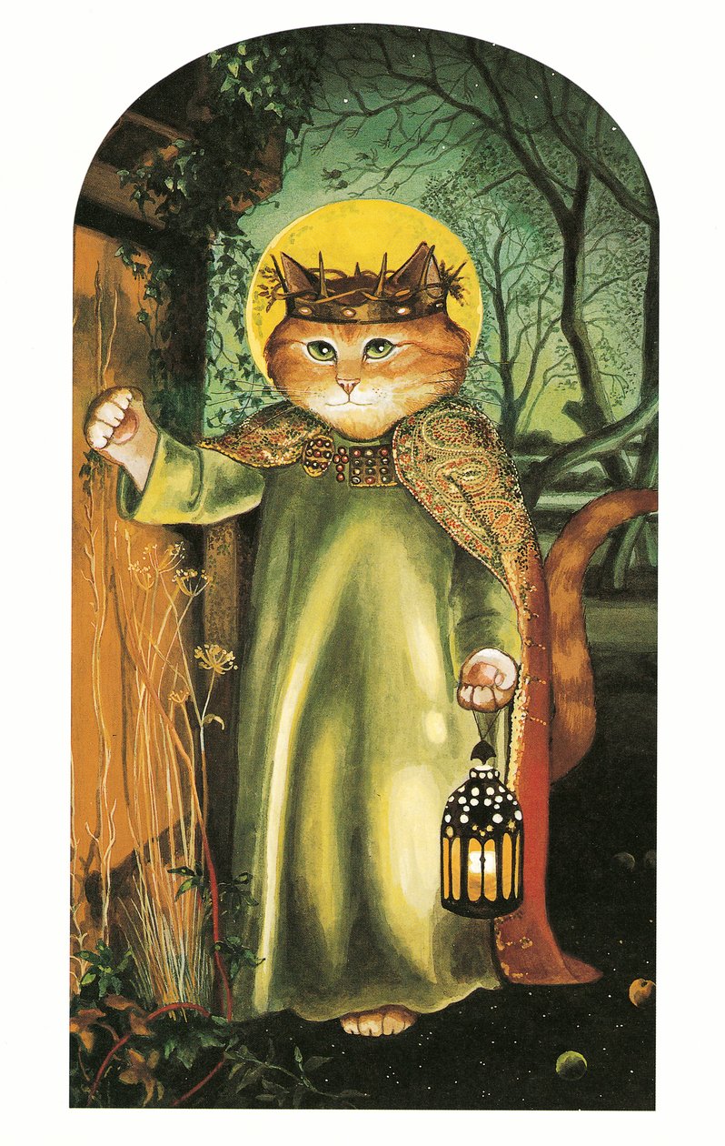 Illustratie uit Pre-Raphaelite Cats (pub. 1999) door Susan Herbert