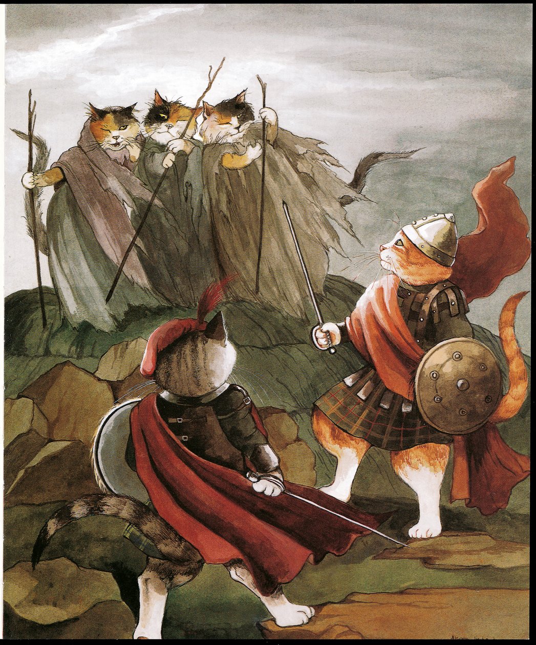 Illustratie uit Shakespeare Cats (pub. 1996) door Susan Herbert