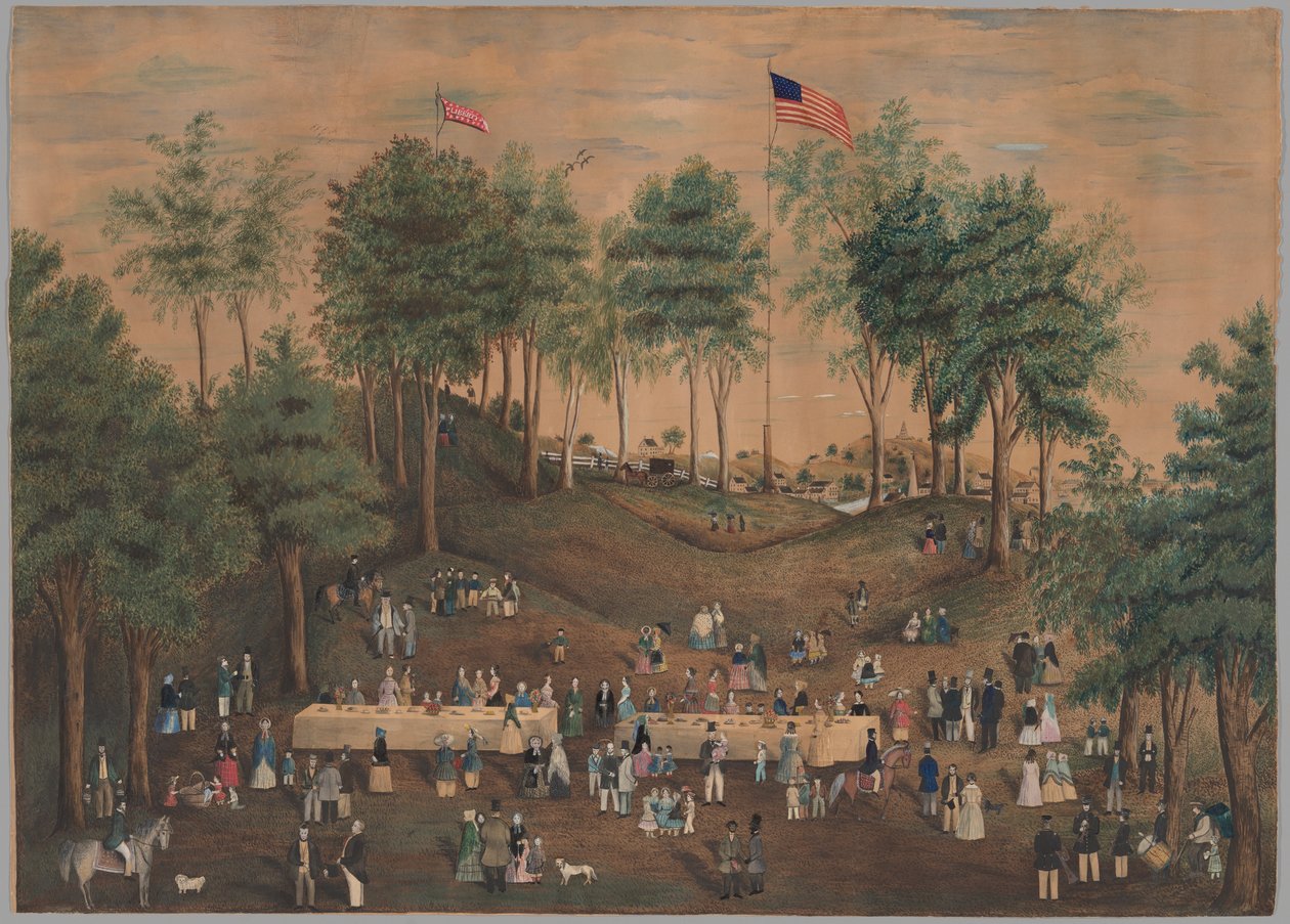 Anti-slavernij picknick bij Weymouth Landing, Massachusetts door Susan Torrey Merritt