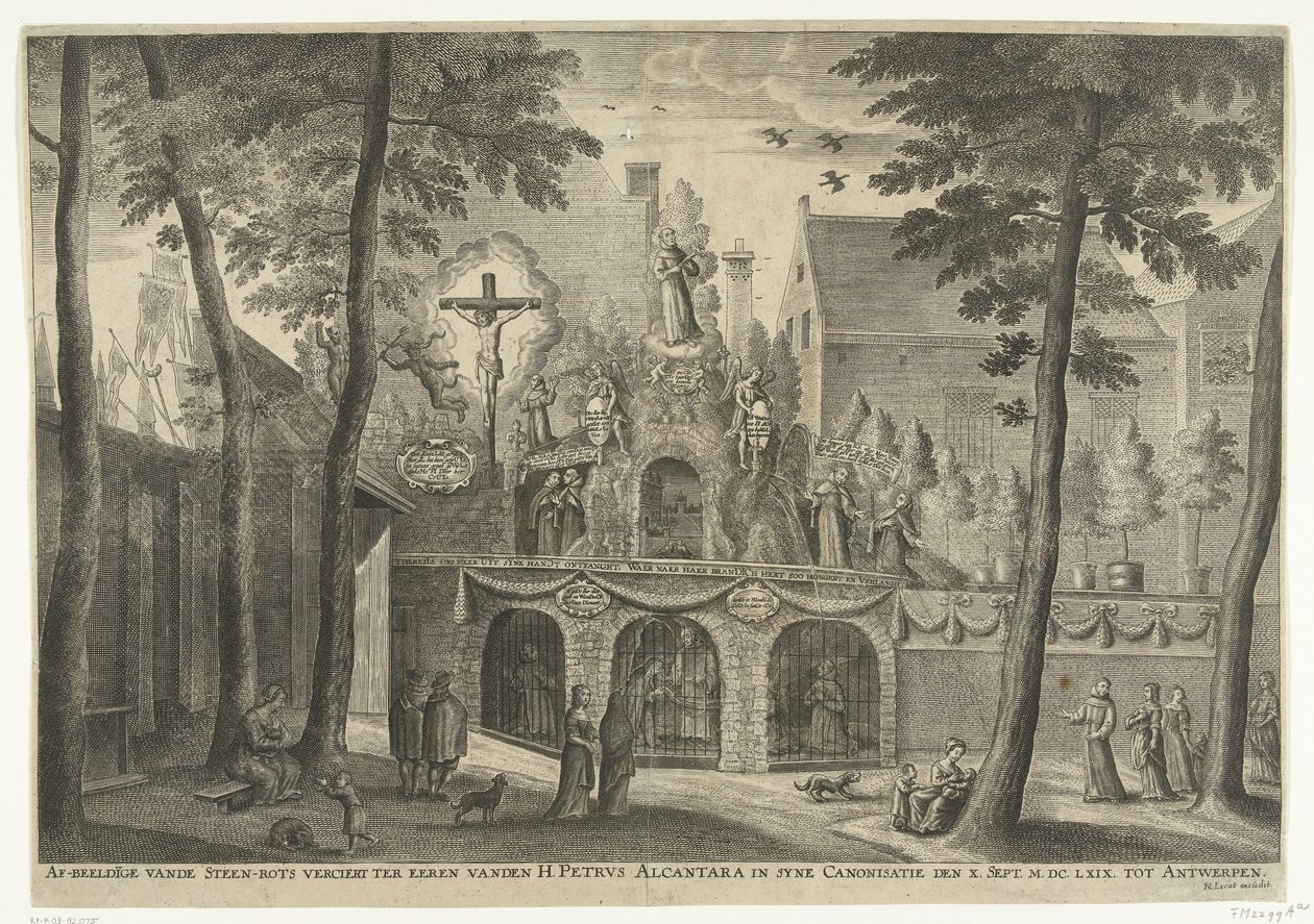 Stellage opgericht te Antwerpen ter gelegenheid van de heiligverklaring van Petrus van Alcantara in 1669 door Susanna Verbruggen (possibly)