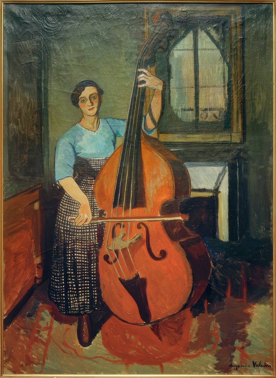 Vrouw met contrabas door Marie Clementine (Suzanne) Valadon