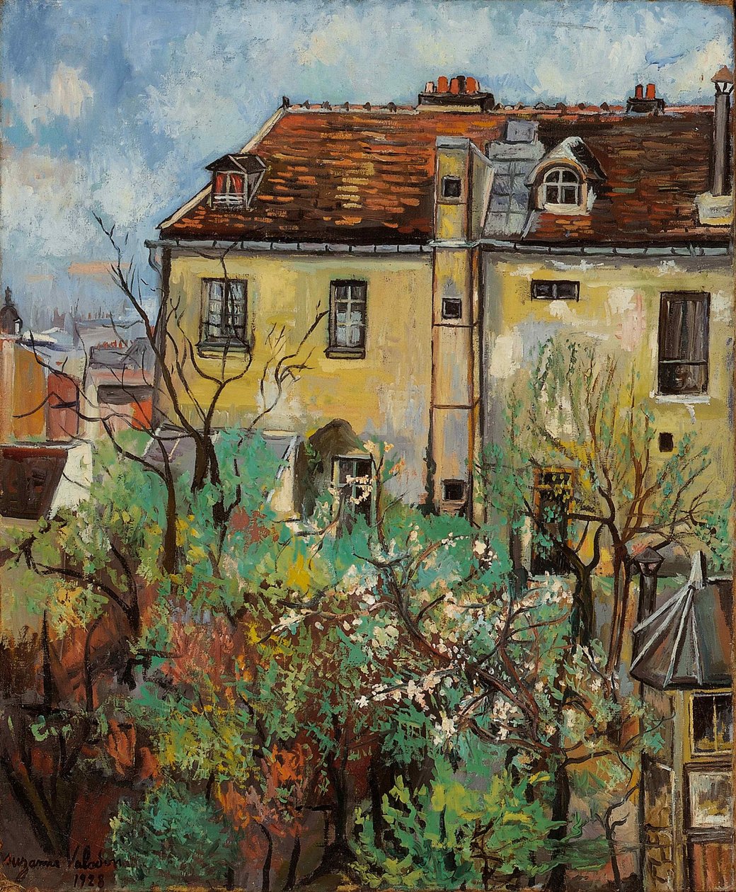 Tuin in de rue Cortot, 1928 door Suzanne Valadon