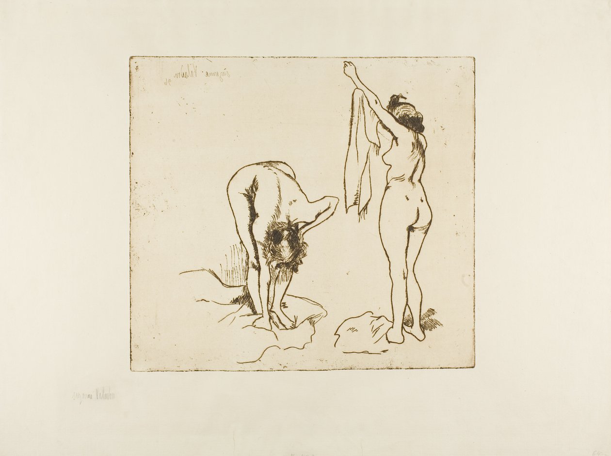 Twee Vrouwen Die Zich Afdrogen door Suzanne Valadon