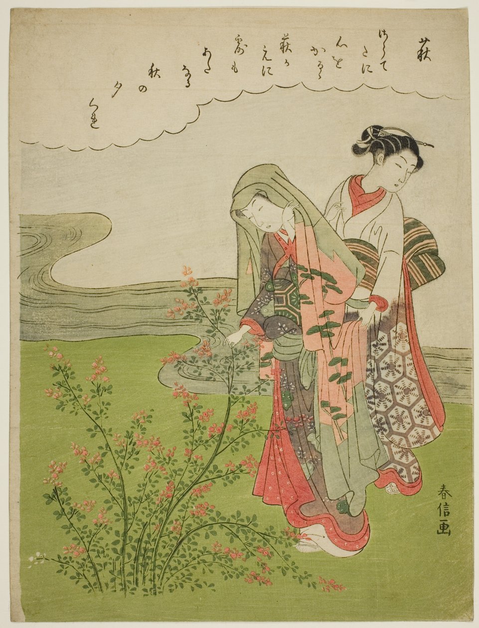 Bush Clover (Hagi), uit een ongetitelde serie bloemen door Suzuki Harunobu