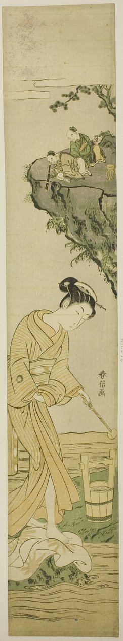 Daoïstische onsterfelijken bespieden een jonge schoonheid door Suzuki Harunobu