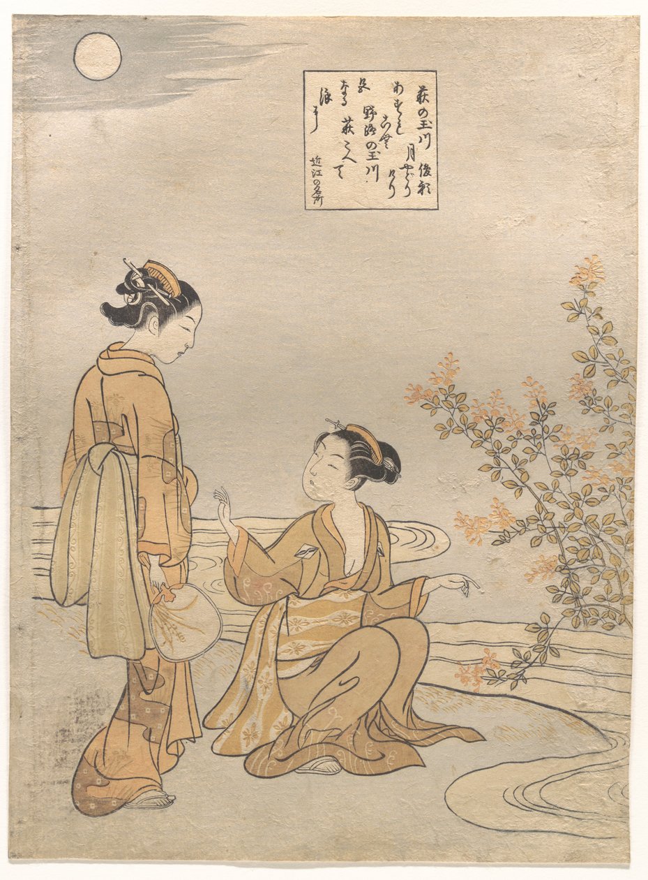 Tamagawa van de struikklaver door Suzuki Harunobu