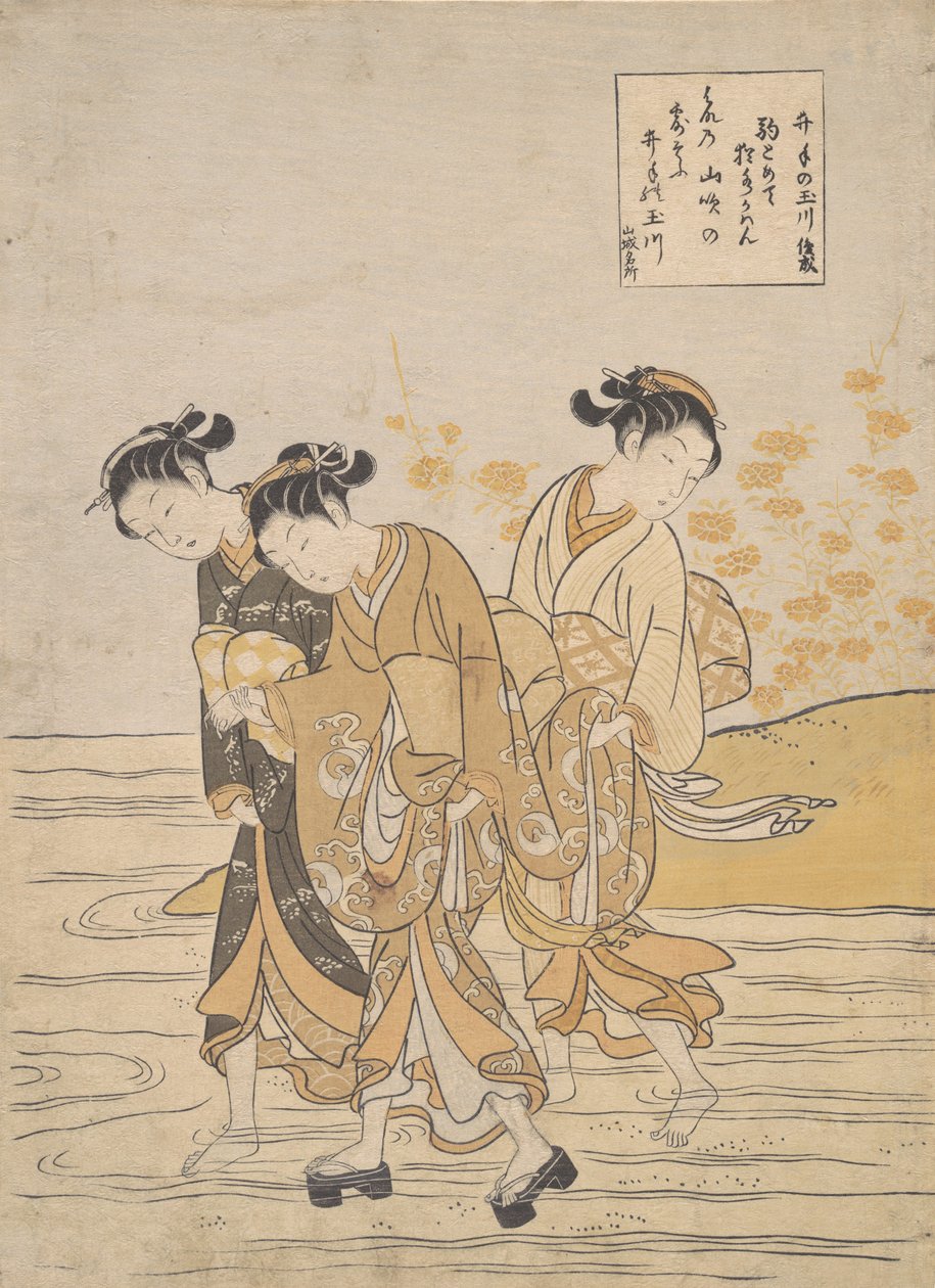 Juweelrivier bij Ide Ide no Tamagawa, ca. 1768 door Suzuki Harunobu