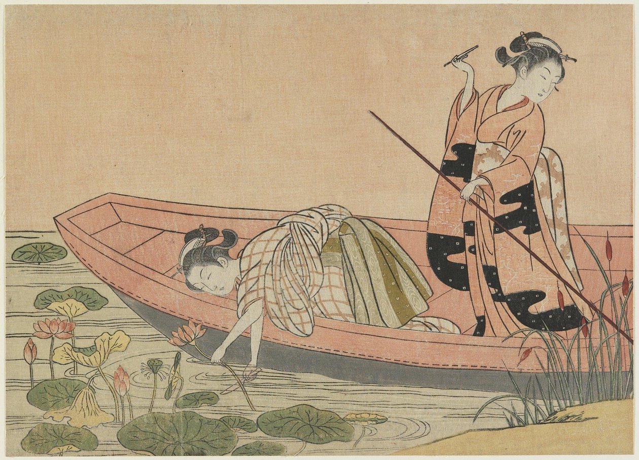 Mitate van Zhou Maoshu, na 1765 (kleur houtsnede) door Suzuki Harunobu
