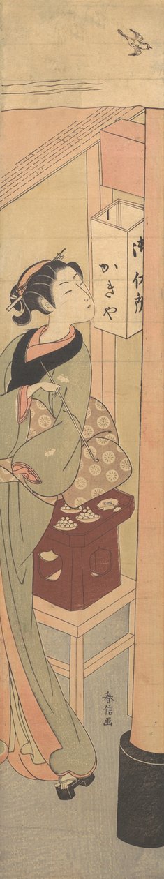 Osen van het Kagiya-theehuis door Suzuki Harunobu