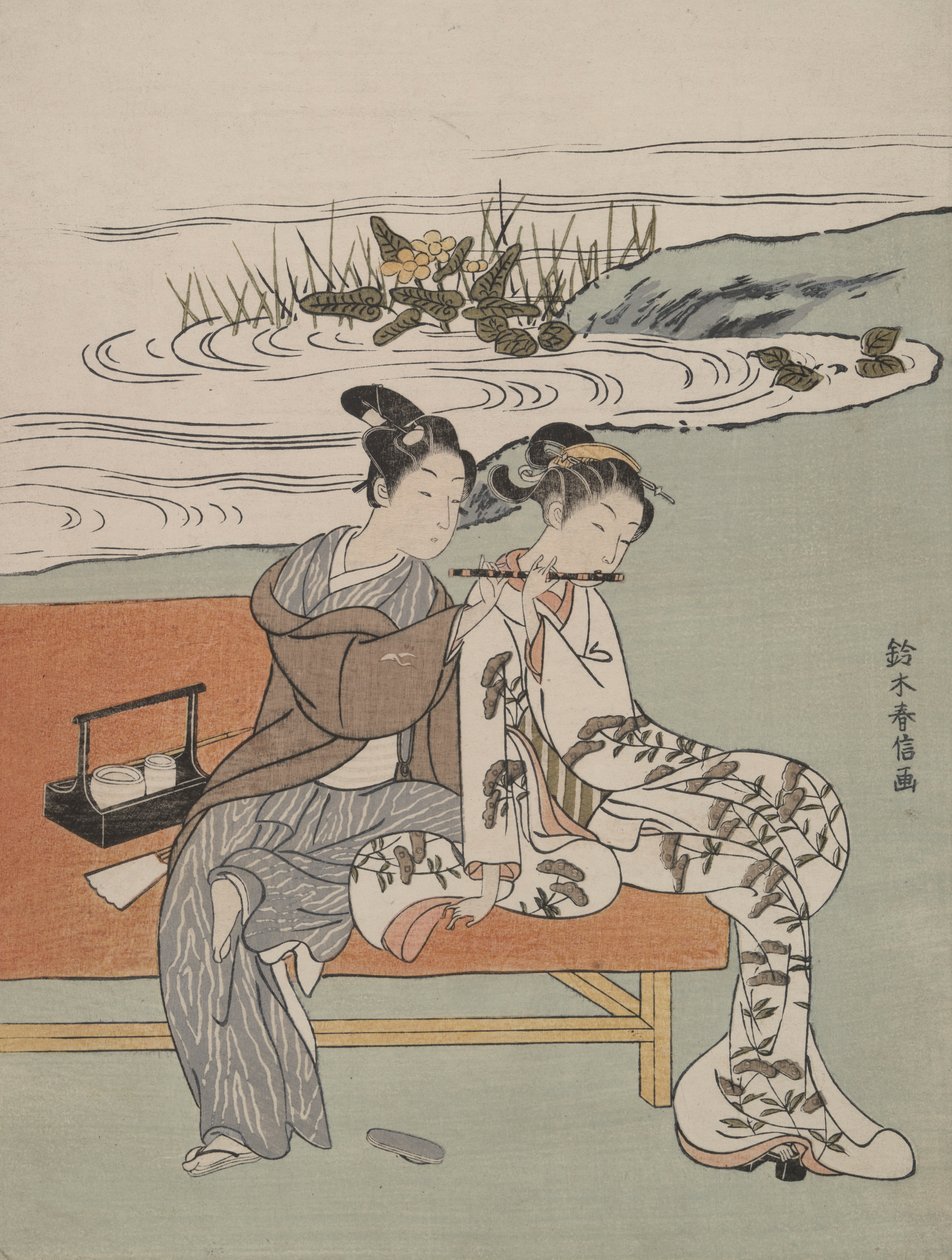 Parodie op keizer Xuanzong en Yang Guifei door Suzuki Harunobu