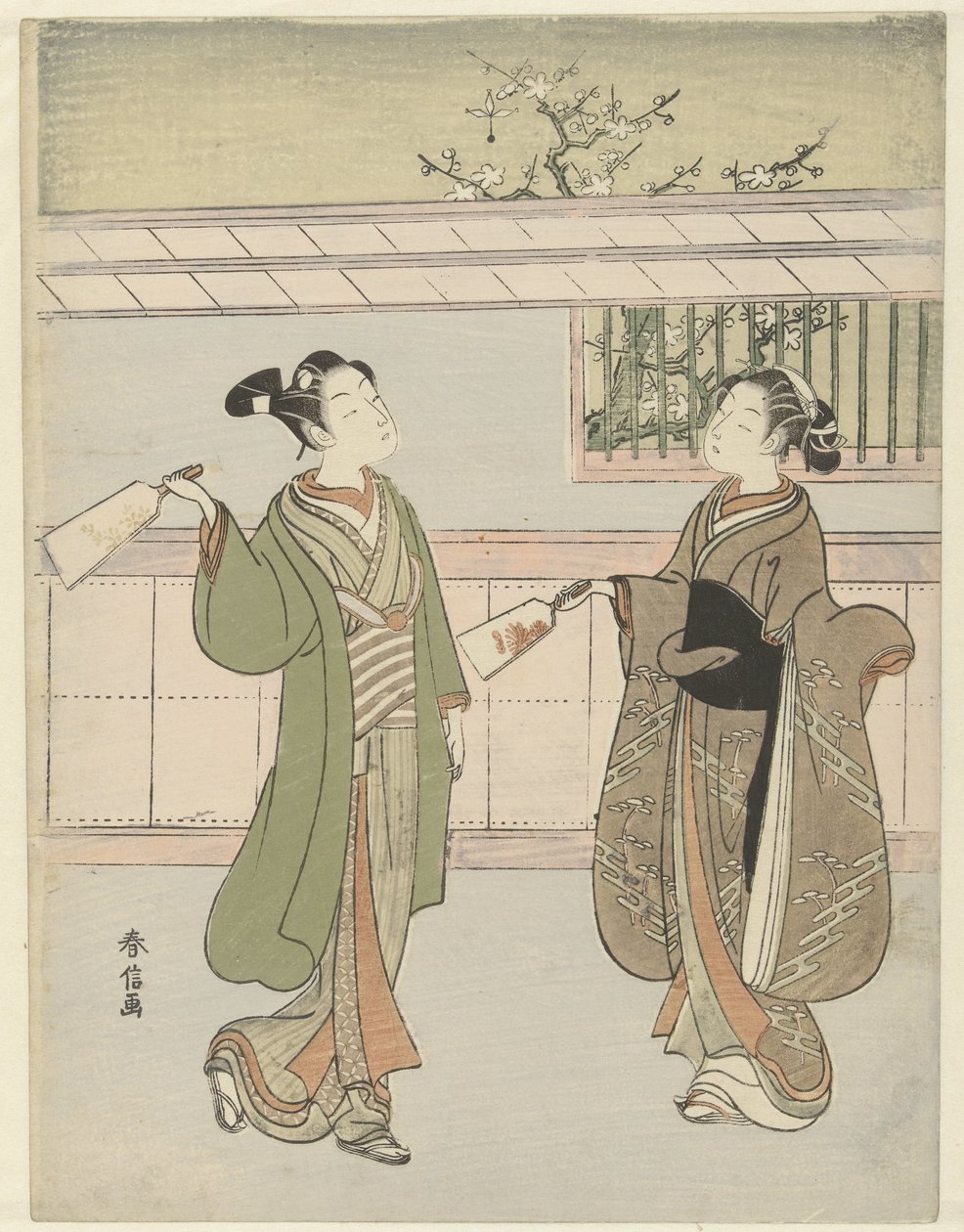Pluimbal spelen door Suzuki Harunobu