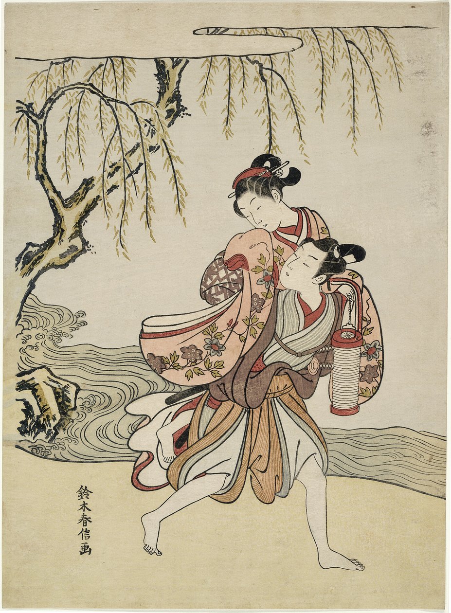 De Ontvoering (parodie op Akutagawa episode uit "Verhalen van Ise") door Suzuki Harunobu