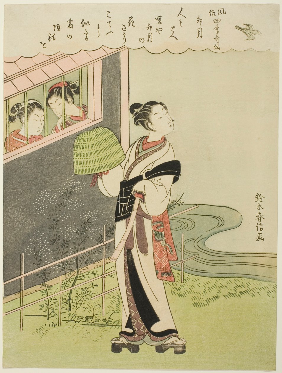 De Vierde Maand (Uzuki), uit de serie "Populaire Versies van Onsterfelijke Dichters in Vier Seizoenen (Fuzoku shiki kasen)" door Suzuki Harunobu