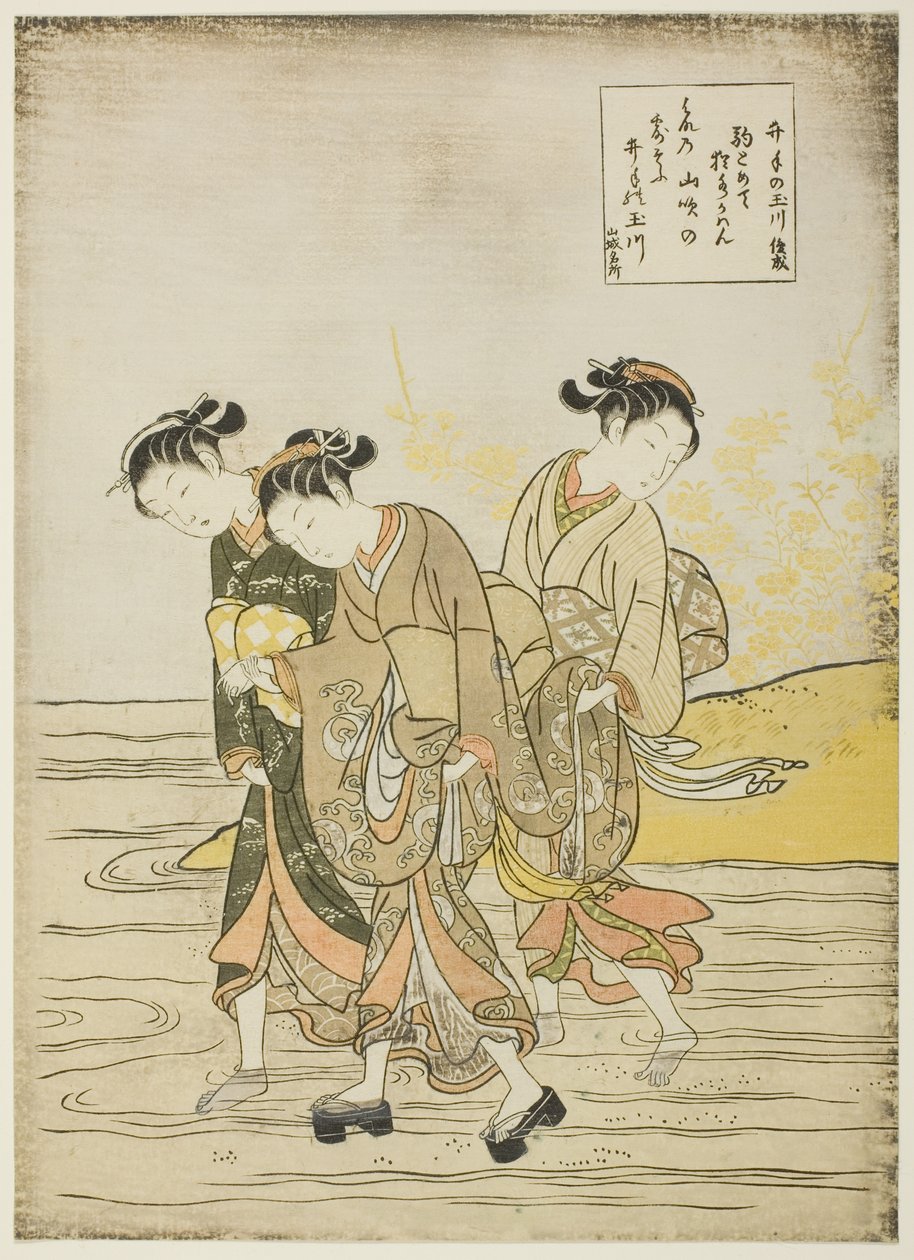 De Juweelrivier bij Ide, uit een ongetitelde serie van Zes Juweelrivieren door Suzuki Harunobu