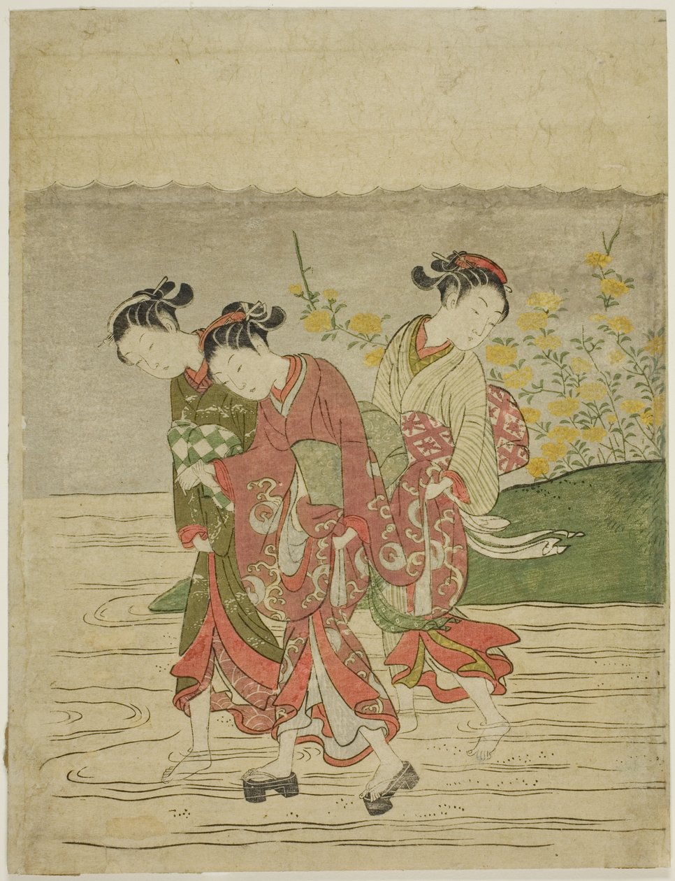 De juweelrivier bij Ide, uit een ongetitelde serie van zes juweelrivieren door Suzuki Harunobu