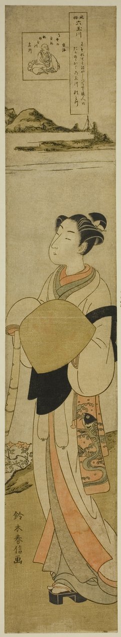 De Koya Juweelrivier (Koya no Tamagawa), uit de serie "Zes Juweelrivieren in Populaire Gebruiken (Fuzoku Mu Tamagawa)" door Suzuki Harunobu