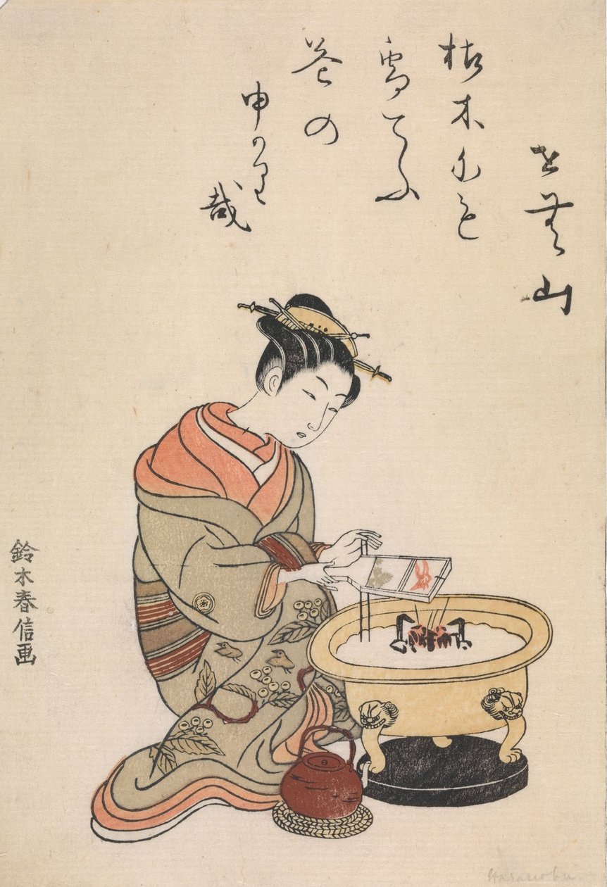 Uit de ehon “Een selectie van schoonheden uit de groene huizen” door Suzuki Harunobu
