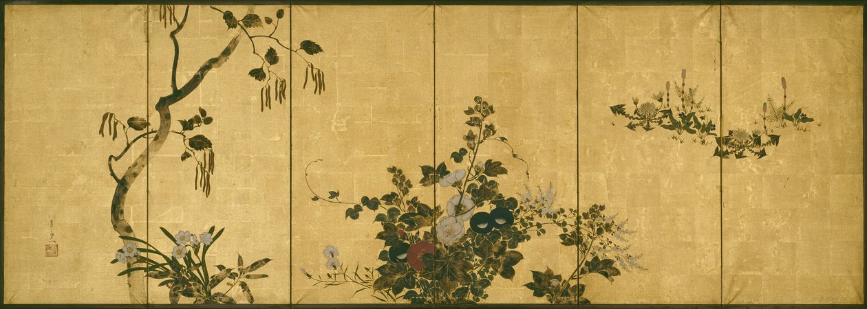 Bloemen van de Herfst en Winter door Suzuki Kiitsu