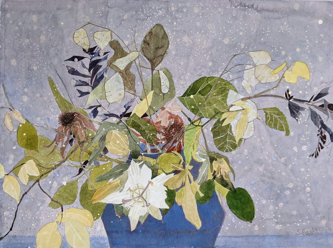 Herfststelen, 2022 (aquarel op papier) door Suzy Fasht